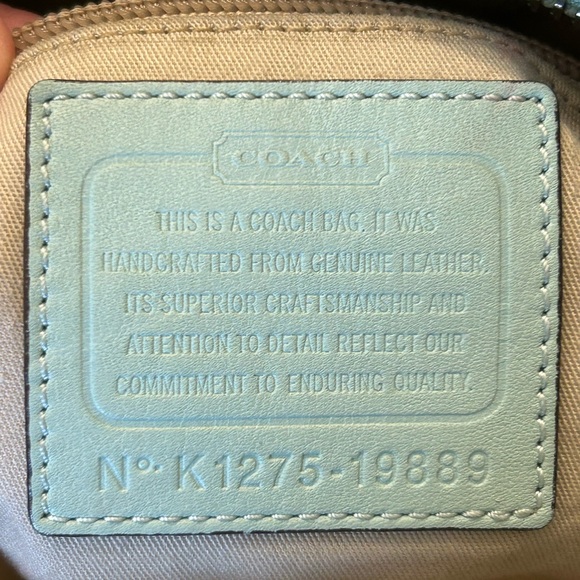 COACH Legacy Tassel Top Smooth Leather Duffel in Mint - Picture 10 of 14